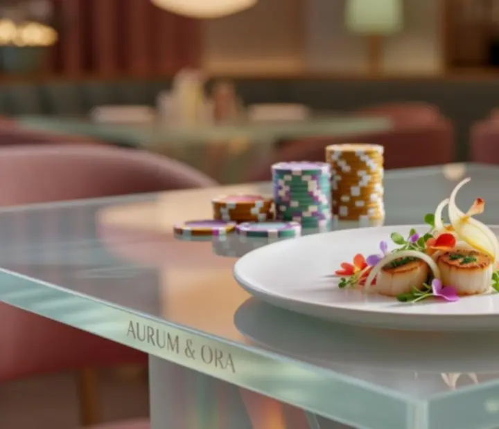Šéfkuchař servíruje speciální pokrmy během pokerového večera v restauraci CasinoAlba