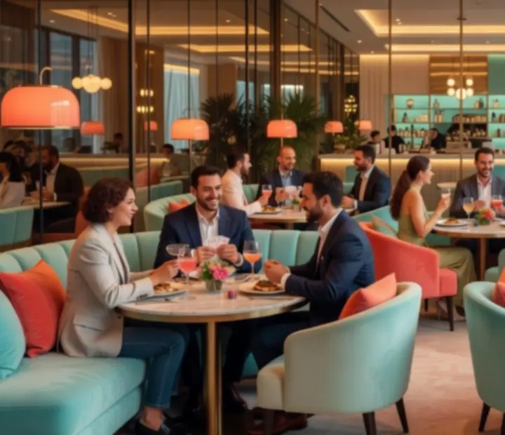 Interiér restaurace CasinoAlba se stylovým večerním programem